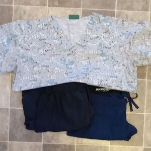 Dental Scrub Top And 2 Scrub Pants Size Xl